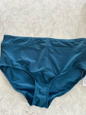 Lands' End Teal Blue High-Waist Bikini Bottom